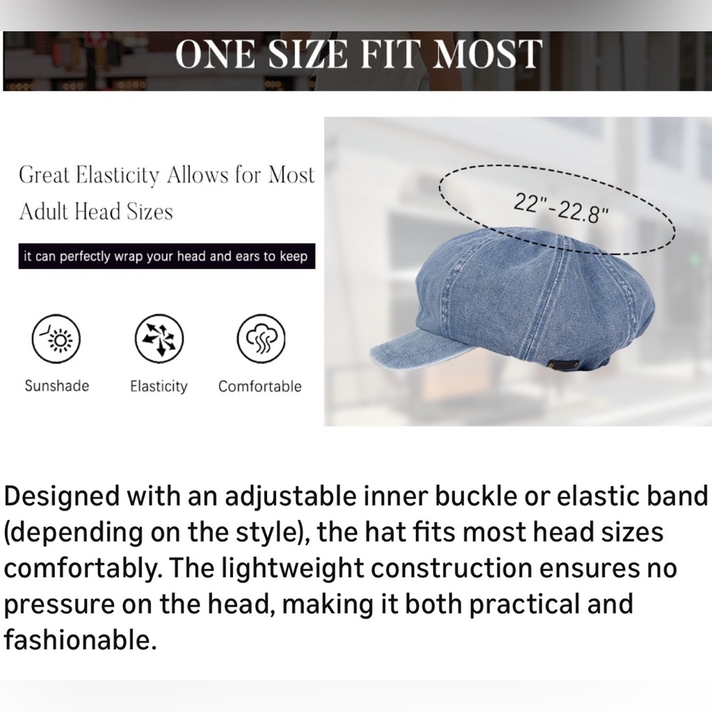 🔥🔥🆕Denim Newsboy Cap - Picture 4 of 6